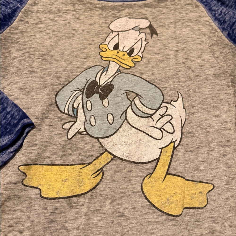 Disney Donald Duck Blue and Gray Long Sleeve Tee - Picture 4 of 5
